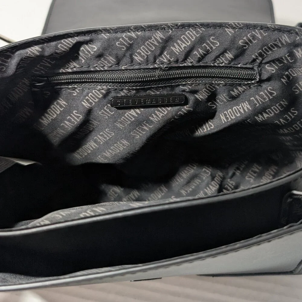 Steve Madden - leather black small purse with removable strap - New - Picture 8 of 12